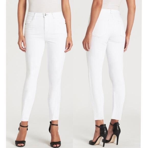 Current Elliott High Rise The Stiletto Skinny Jeans Clean White Size 27 - Picture 2 of 7